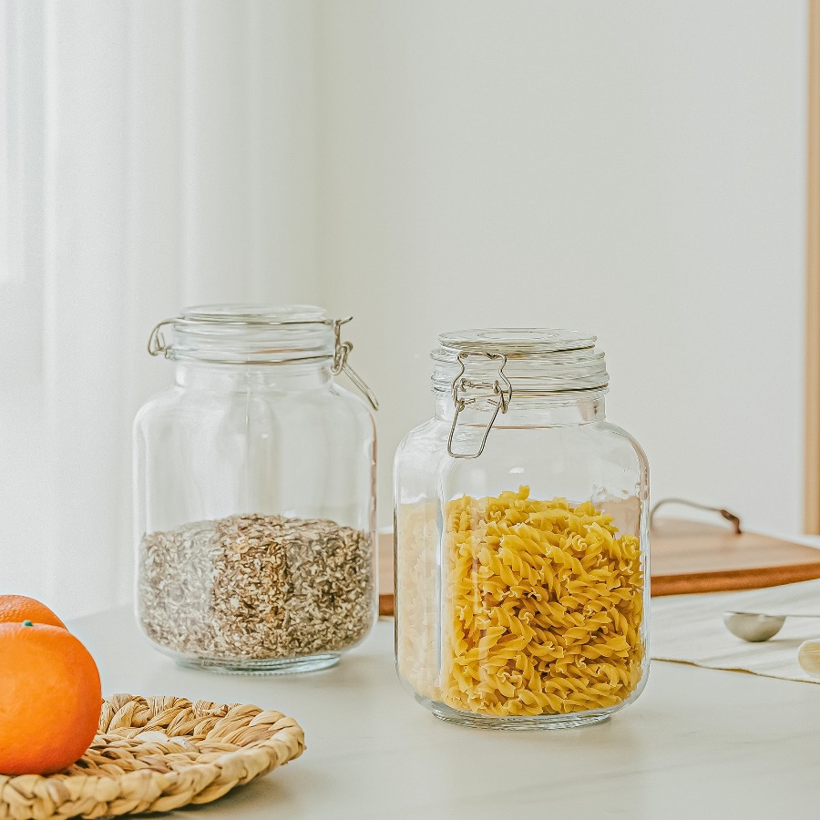 Food Storage With Glass Lids - 67 oz Glass Airtight Food Storage