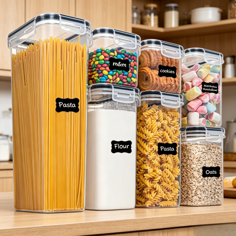 Food Storage Jar Set - 7Pcs Kitchen Food Storage Containers Set,