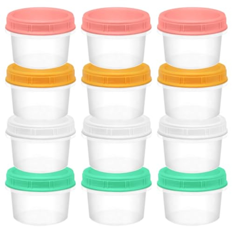 Food Storage Plastic Containers With Lids - 12 Pack Freezer Containers with Screw