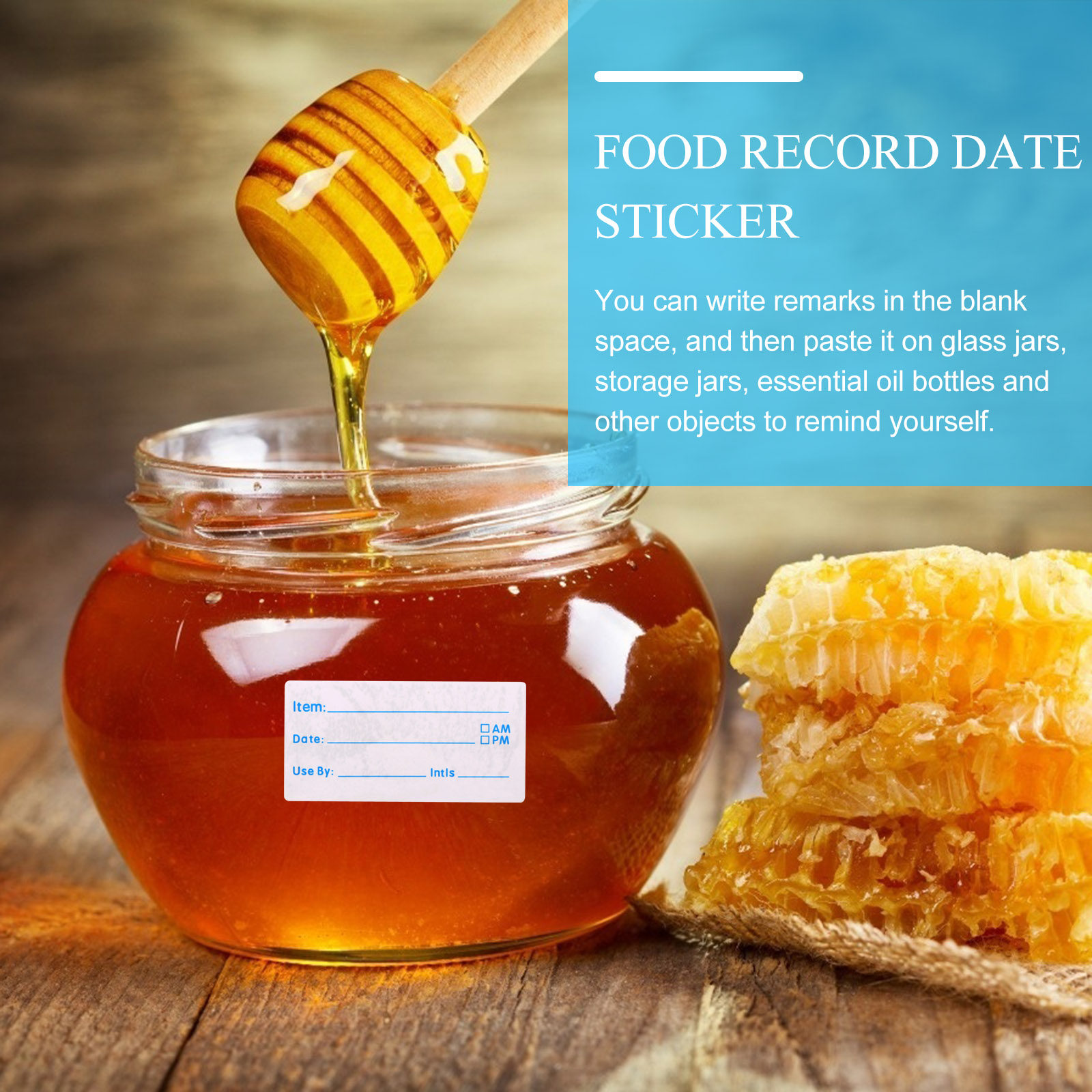 Food Storage Jar Labels - 500Pcs Writable Food Record Date Stickers