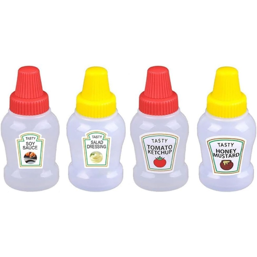 Condiment Squeeze Bottle - 4Pcs Mini Ketchup Bottle for Bento