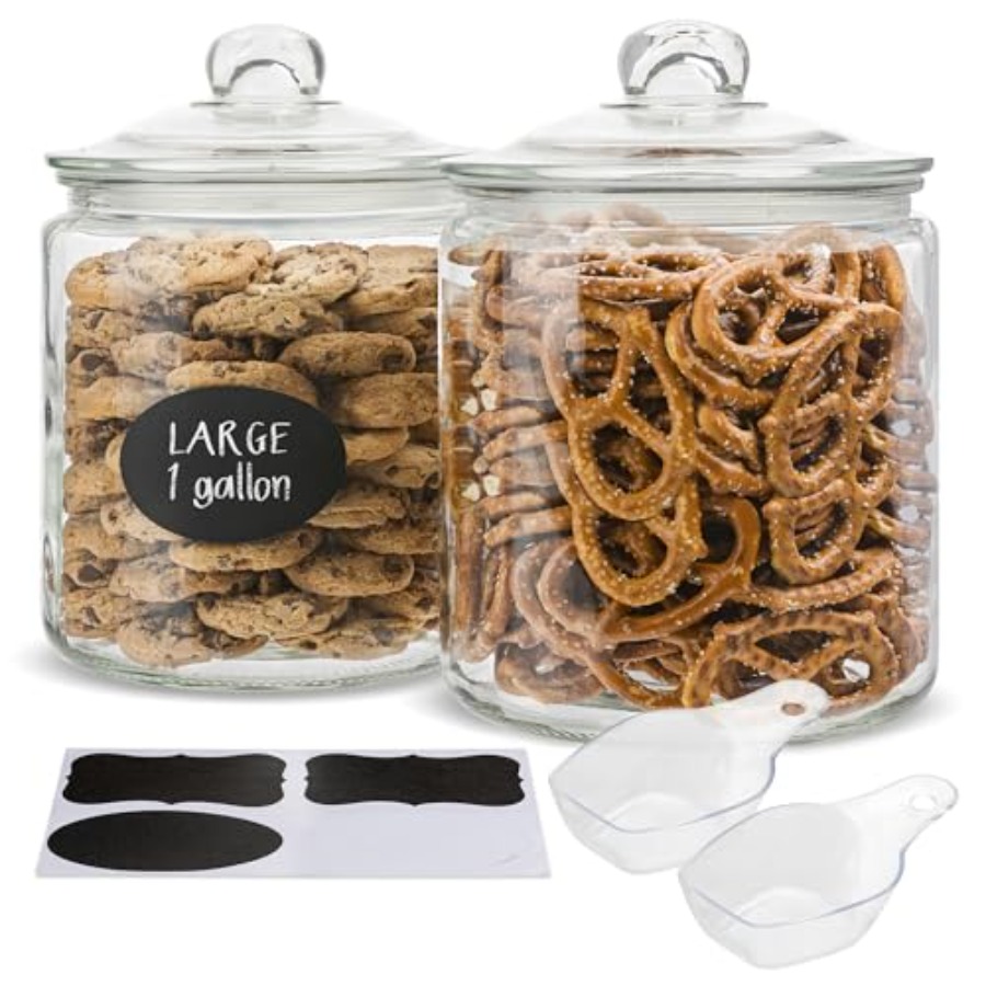 Food Storage With Glass Lids - Glass Kitchen Jars Food and Cookie