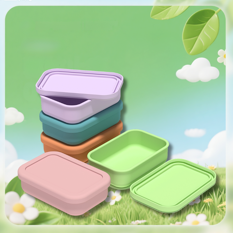Food Storage Xl - Set/2pcs Rectangular Silicone Bento Box with