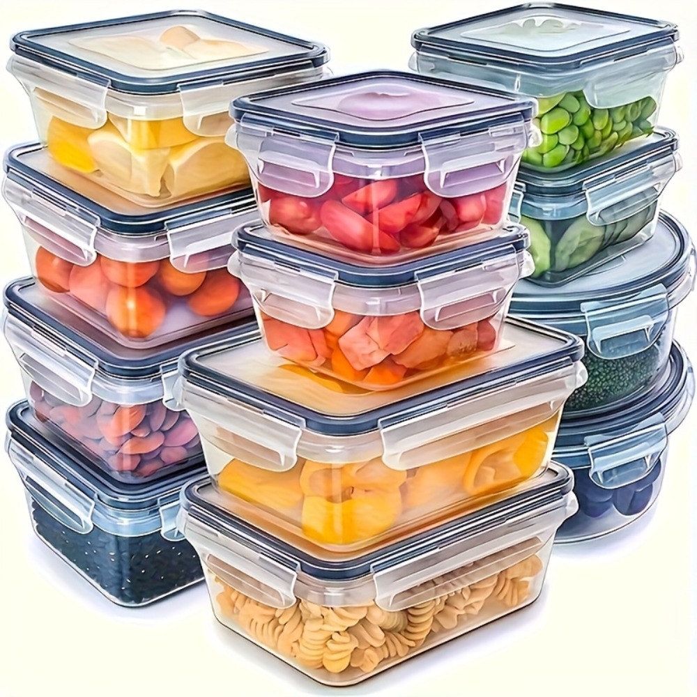 Food Storage Plastic Containers With Lids - Set BPA-Free Airtight Food Containers with