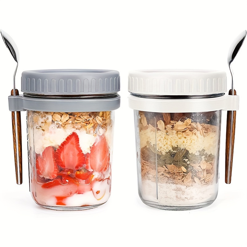 1pc/2pcs Glass Oatmeal Cup, Ov - Food Storage Jar Set บทวิจารณ์และราคา