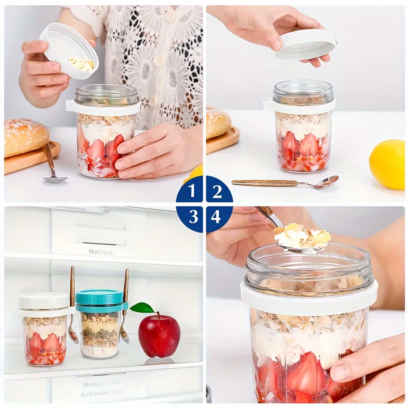 1pc/2pcs Glass Oatmeal Cup, Ov - Food Storage Jar Set บทวิจารณ์และราคา