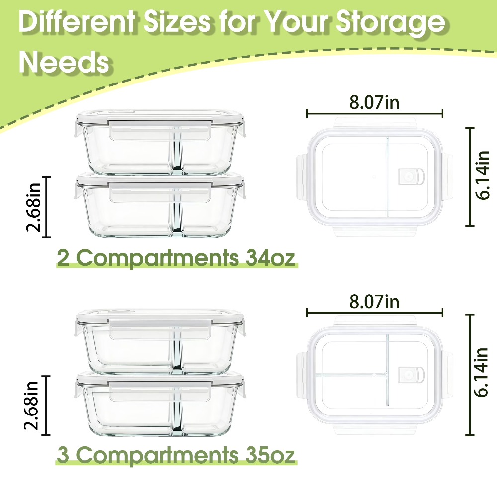 Glass Food Storage Containers  - Glass Meal Prep Container บทวิจารณ์และราคา