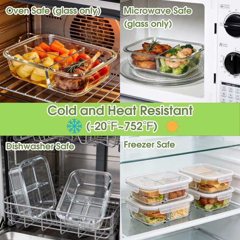 Glass Food Storage Containers  - Glass Meal Prep Container บทวิจารณ์และราคา