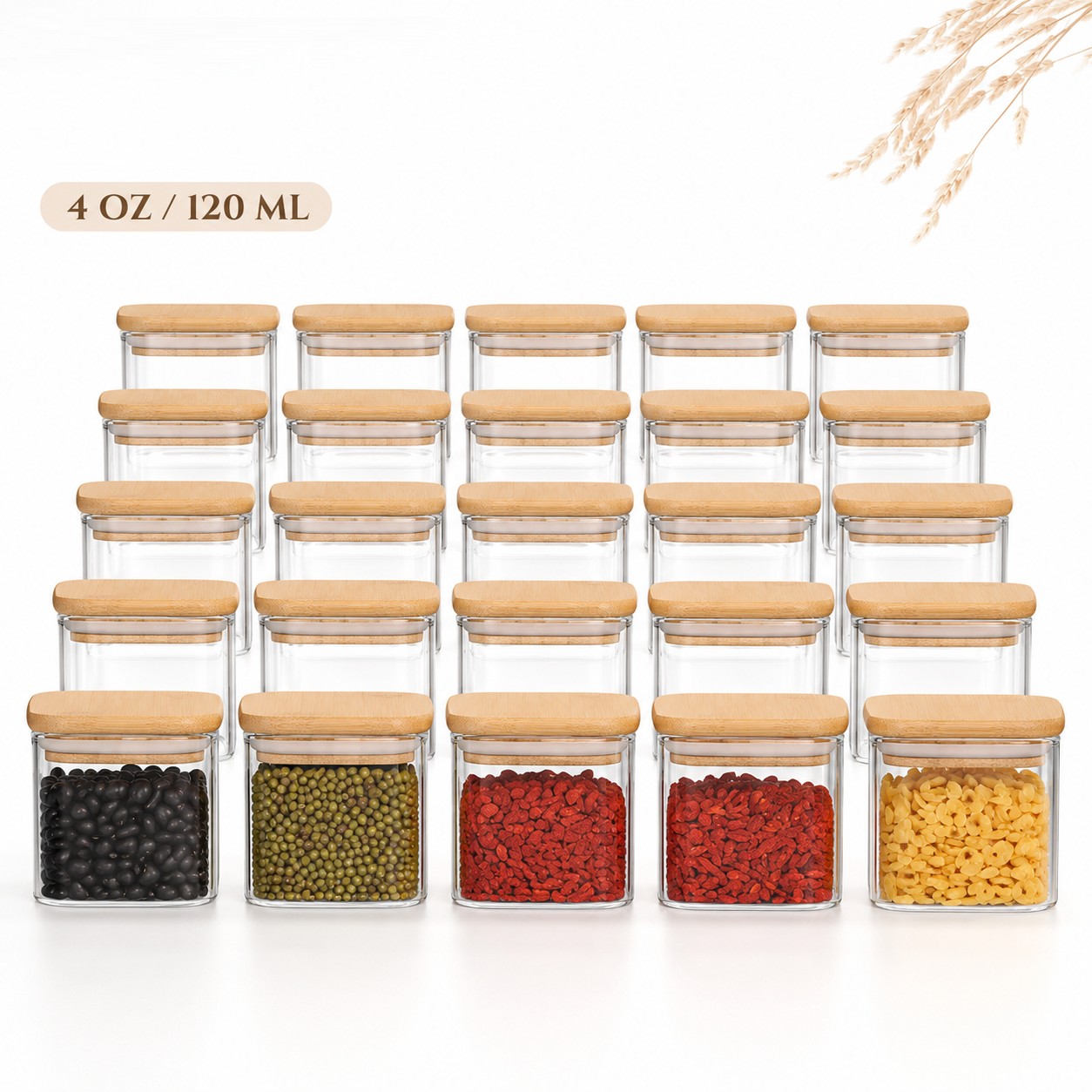 Glass jar with bamboo lid 120m - Food Storage With Glass Lids บทวิจารณ์และราคา