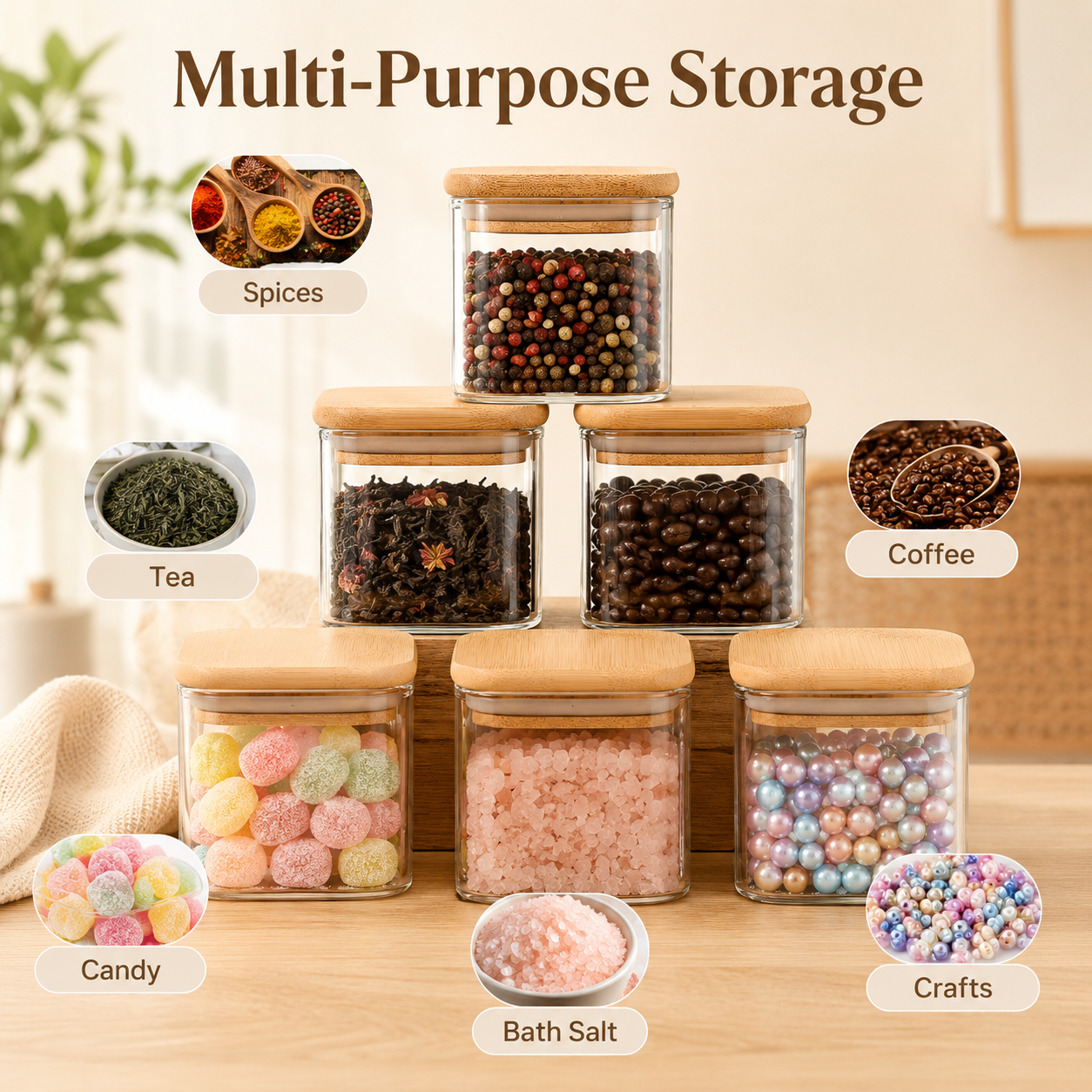 Glass jar with bamboo lid 120m - Food Storage With Glass Lids บทวิจารณ์และราคา