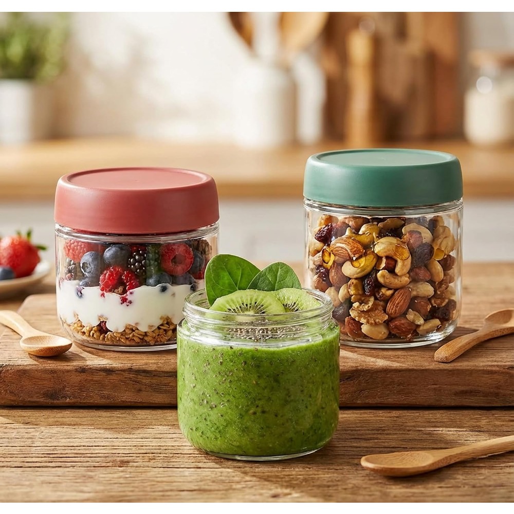 3 Pack 10oz Glass Jars with Sc - Food Storage Containers บทวิจารณ์และราคา