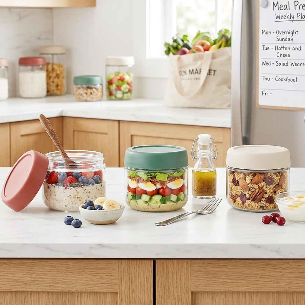 3 Pack 10oz Glass Jars with Sc - Food Storage Containers บทวิจารณ์และราคา