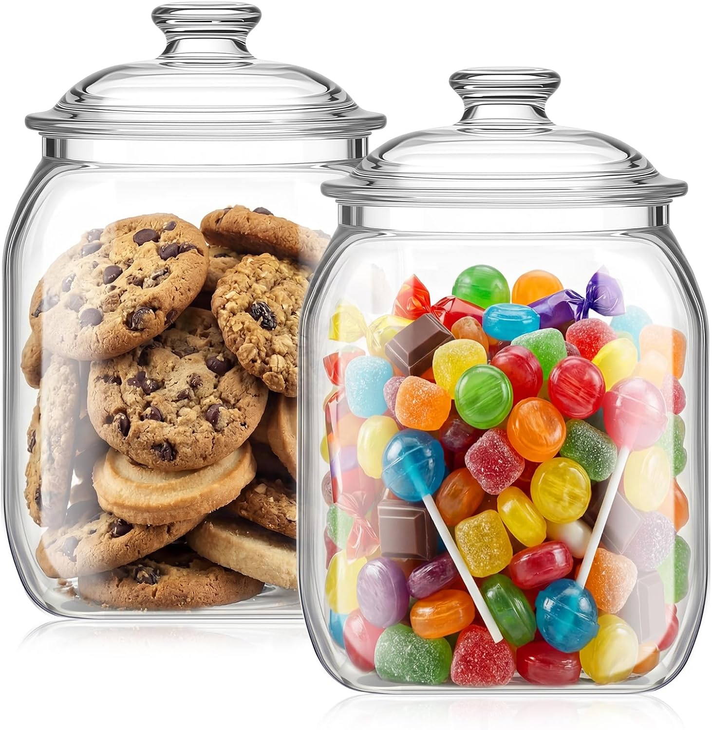 2 Pack Acrylic Cookie Candy Ja - Food Storage With Glass Lids บทวิจารณ์และราคา