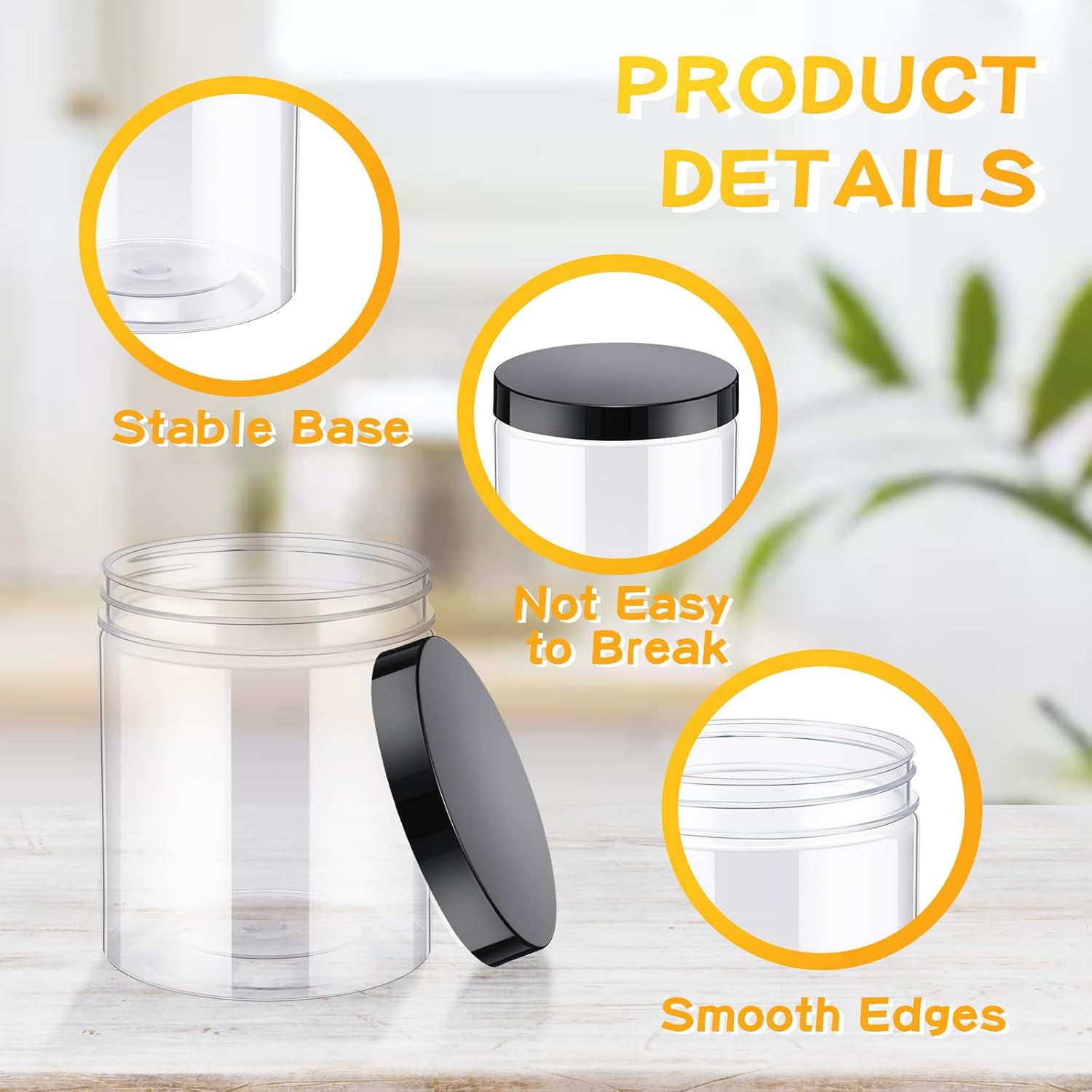 24 Pcs 16oz Plastic Jars with  - Food Storage Plastic Containers With Lids บทวิจารณ์และราคา