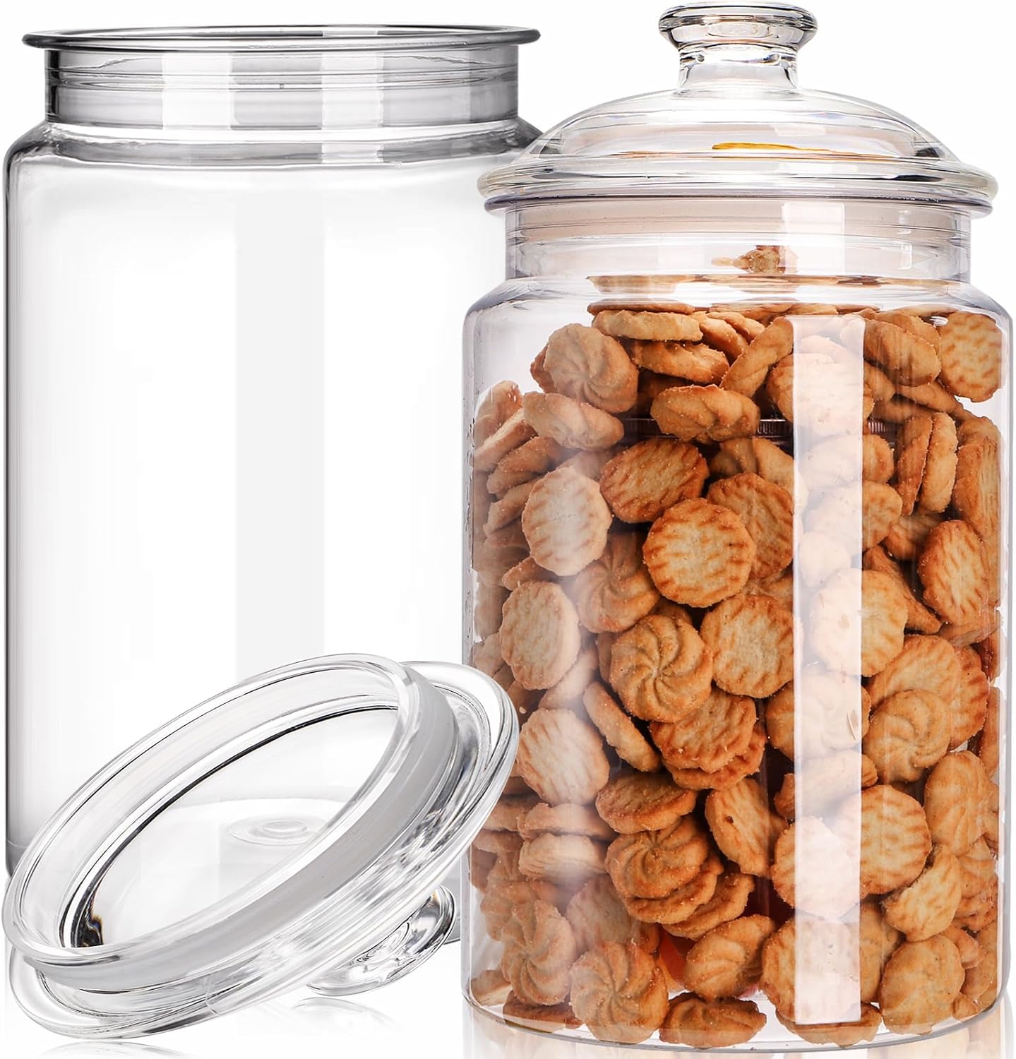 2 Pack 130 oz Large Cookie Jar - Food Storage With Glass Lids บทวิจารณ์และราคา