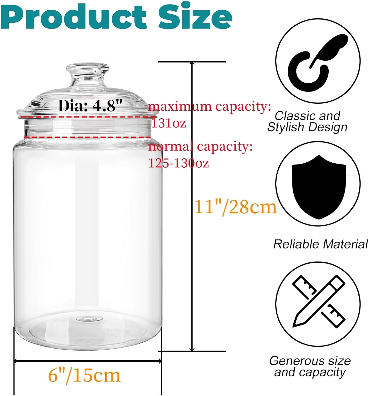 2 Pack 130 oz Large Cookie Jar - Food Storage With Glass Lids บทวิจารณ์และราคา