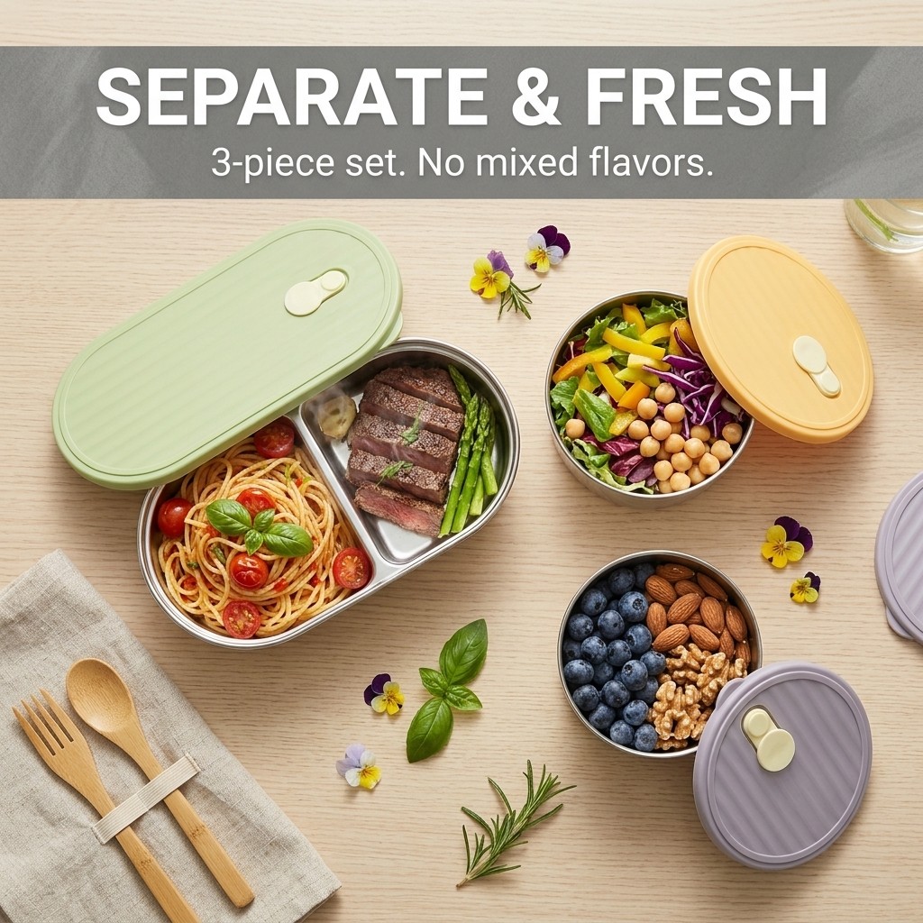 Microwavable 304 Stainless Ste - Food Storage Jar Set บทวิจารณ์และราคา