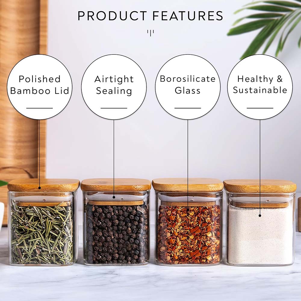 5oz Glass Jars Set with Spice  - Food Storage Jar Labels บทวิจารณ์และราคา