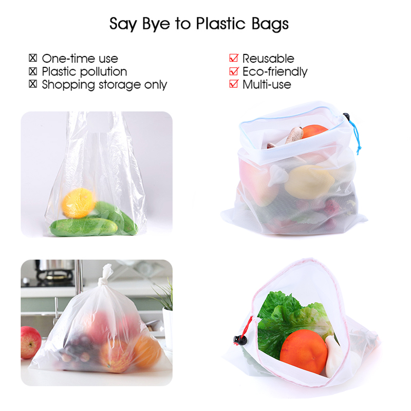 3/9/15pcs Reusable Vegetable F - Produce Bag Reusable Mesh บทวิจารณ์และราคา