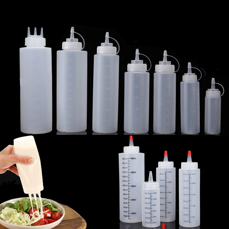 1Pcs Empty120ml-1000ml PE Plas - Condiment Squeeze Bottle บทวิจารณ์และราคา