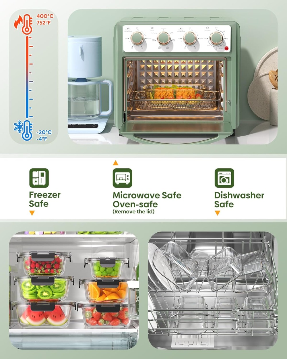 40 PCS Glass Food Storage Cont - Glass Meal Prep Container บทวิจารณ์และราคา