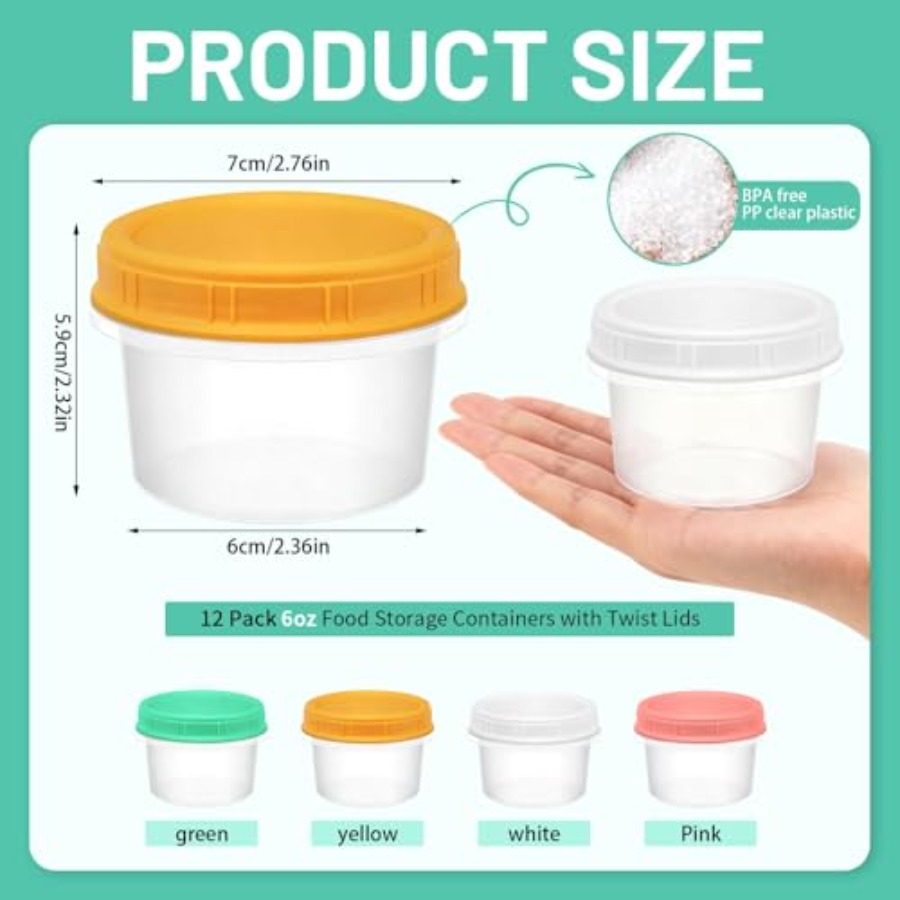 12 Pack Freezer Containers wit - Food Storage Plastic Containers With Lids บทวิจารณ์และราคา