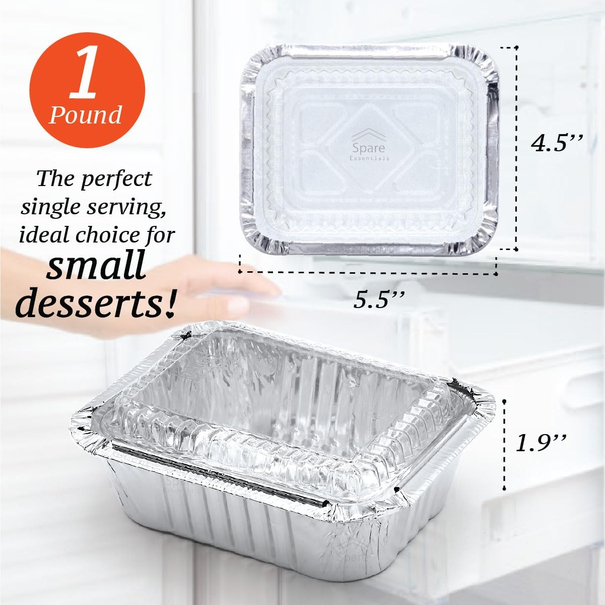 55 Pack 1 Lb Aluminum Pans wit - Food Storage Aluminum บทวิจารณ์และราคา