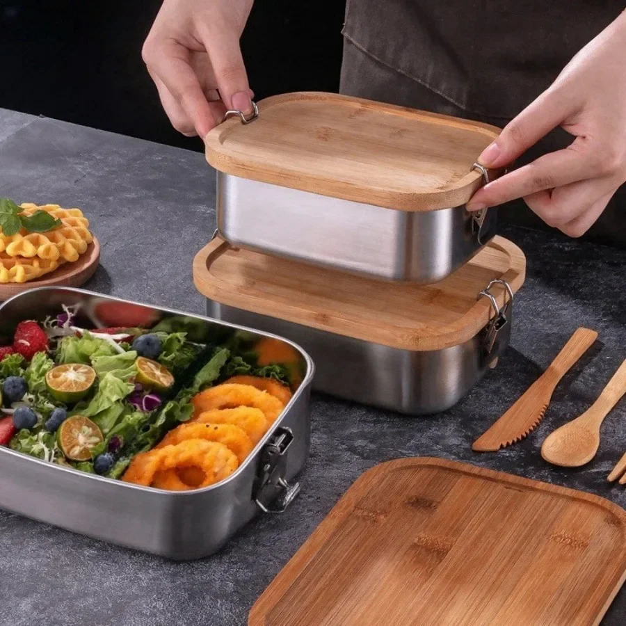 New 304 stainless steel bamboo - Food Storage Method บทวิจารณ์และราคา