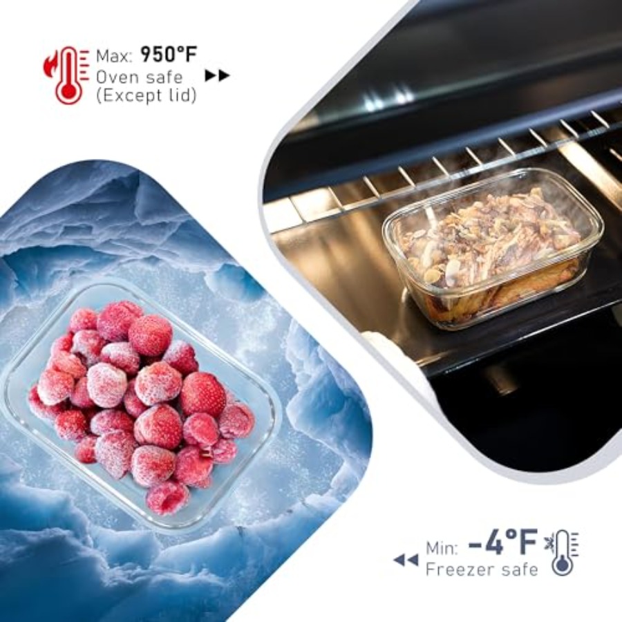10-Pack Glass Food Storage Con - Food Storage With Glass Lids บทวิจารณ์และราคา