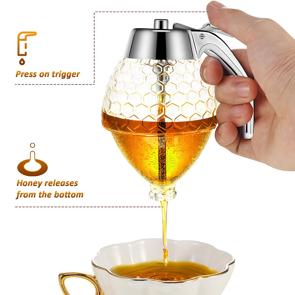 1pc No Drip Glass Honey Dispen - Condiment Squeeze Bottle บทวิจารณ์และราคา