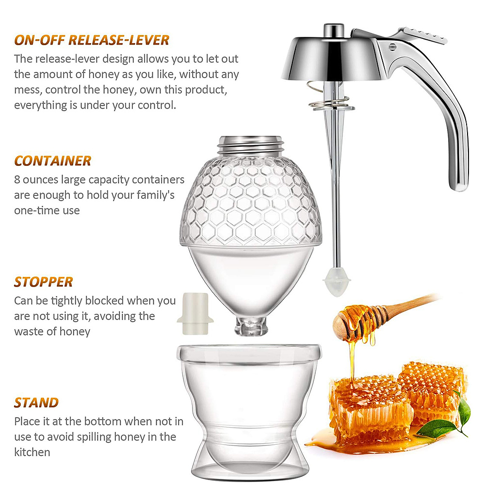 1pc No Drip Glass Honey Dispen - Condiment Squeeze Bottle บทวิจารณ์และราคา