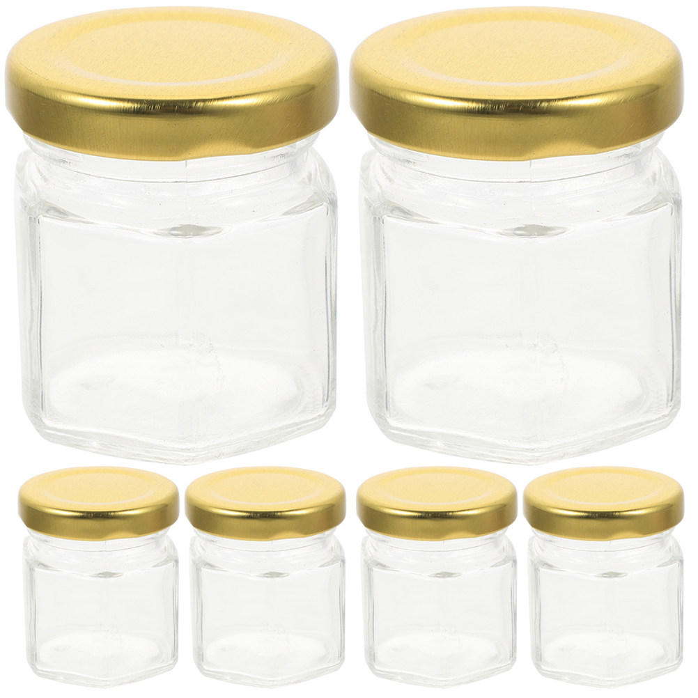 6Pcs Hexagon Shape Glass Jars  - Food Storage With Glass Lids บทวิจารณ์และราคา