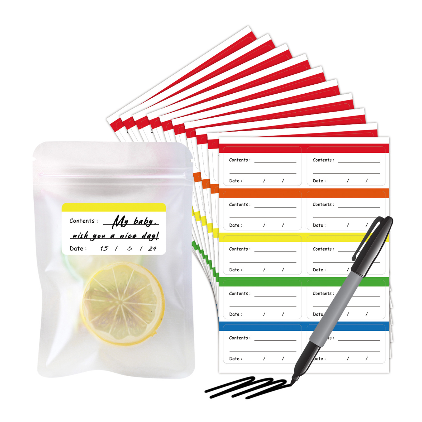 100pcs 6*3cm Removable Freezer - Food Storage Jar Labels บทวิจารณ์และราคา