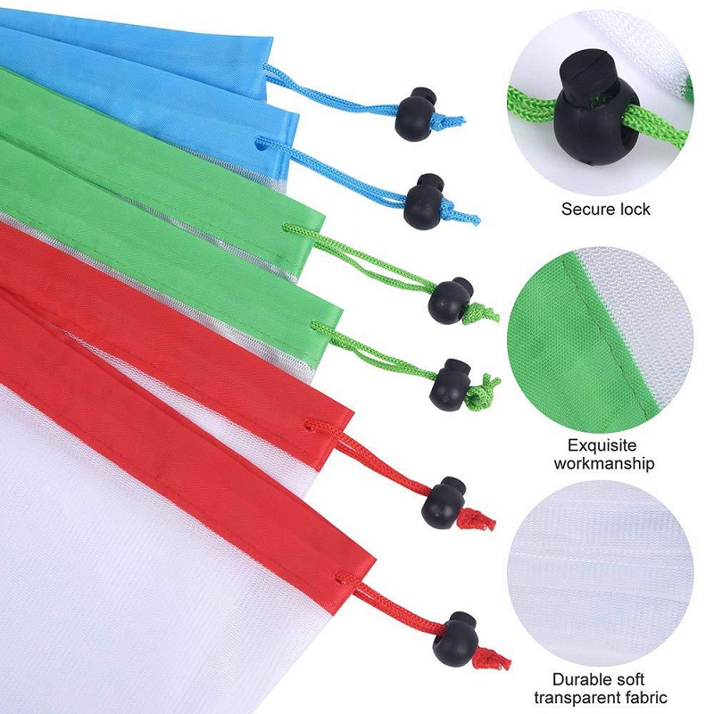 3 Sizes Reusable Mesh Produce  - Produce Bag Reusable Mesh บทวิจารณ์และราคา
