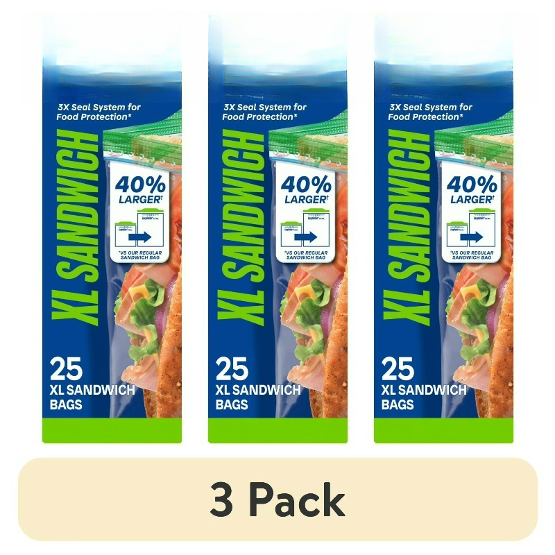 (3 pack) Brand XL Sandwich Bag - Food Storage Xl บทวิจารณ์และราคา