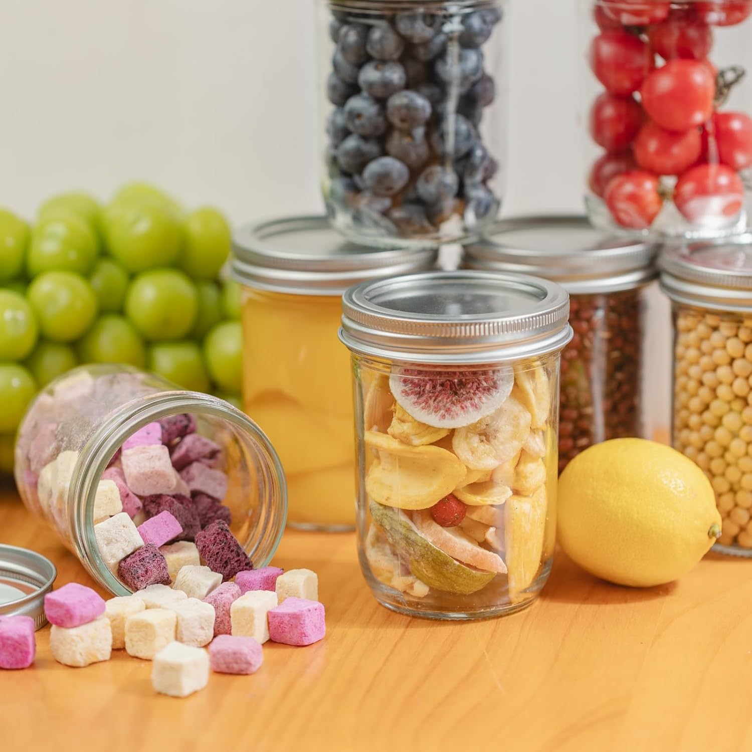 12 Pack 16 oz Wide Mouth Clear - Food Storage With Glass Lids บทวิจารณ์และราคา
