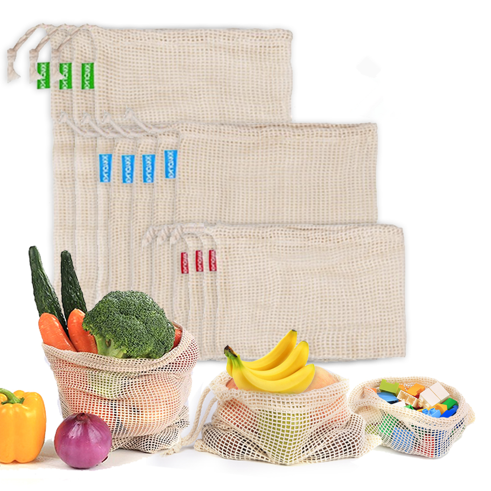 Reusable Cotton Mesh Produce B - Produce Bag Reusable Mesh บทวิจารณ์และราคา