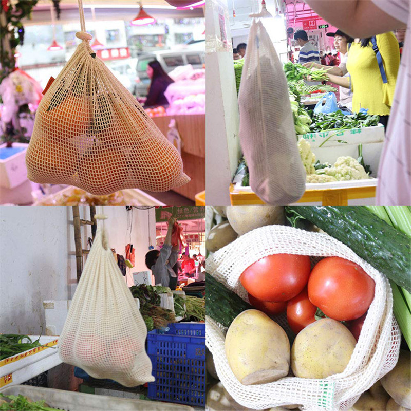 Reusable Cotton Mesh Produce B - Produce Bag Reusable Mesh บทวิจารณ์และราคา