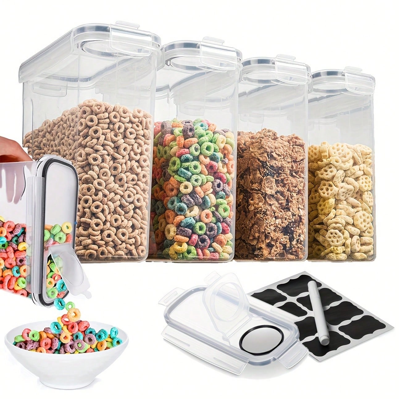 Airtight Food Storage Containe - Food Storage Jar Labels บทวิจารณ์และราคา