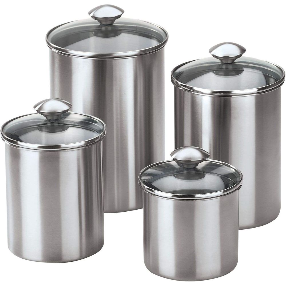 4-Piece Stainless Steel Food S - Food Storage With Glass Lids บทวิจารณ์และราคา