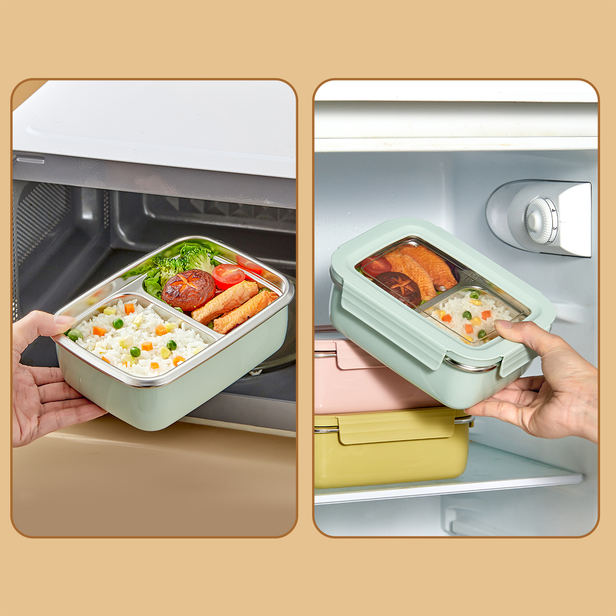 Microwave 304 Stainless Steel  - Glass Meal Prep Container บทวิจารณ์และราคา
