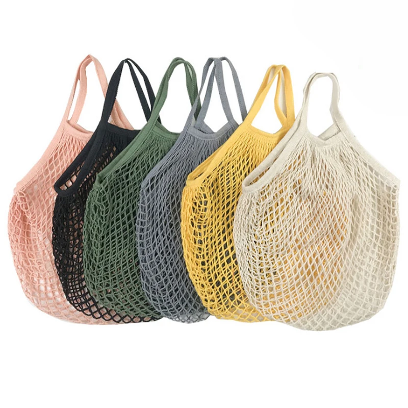 Foldable Cotton Mesh Shopping  - Produce Bag Reusable Mesh บทวิจารณ์และราคา