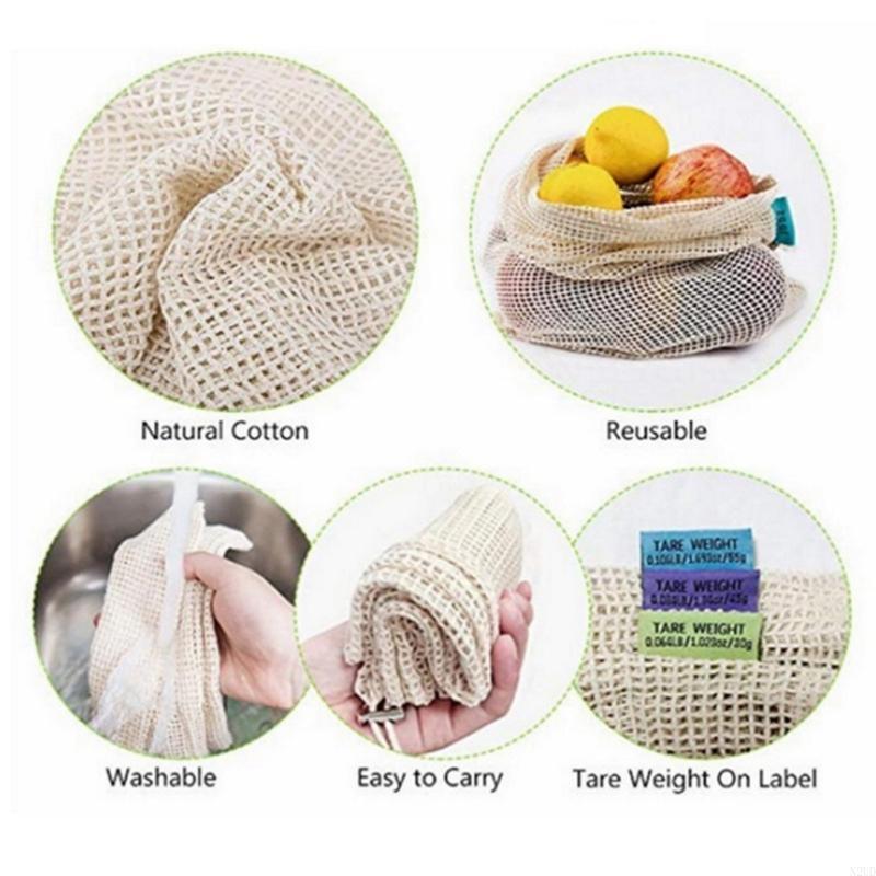 Cotton Mesh Produce Bags Reusa - Produce Bag Reusable Mesh บทวิจารณ์และราคา