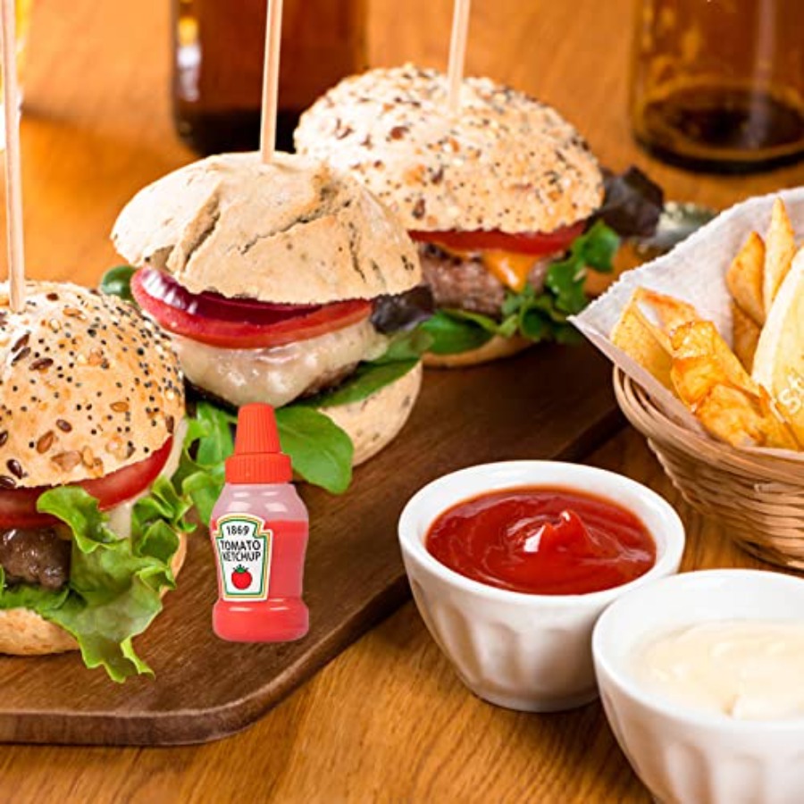 4 Pieces Mini Ketchup Bottle f - Condiment Squeeze Bottle บทวิจารณ์และราคา