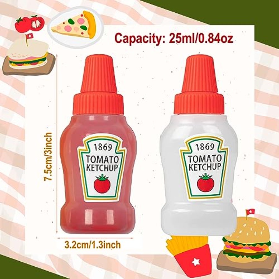 4 Pieces Mini Ketchup Bottle f - Condiment Squeeze Bottle บทวิจารณ์และราคา