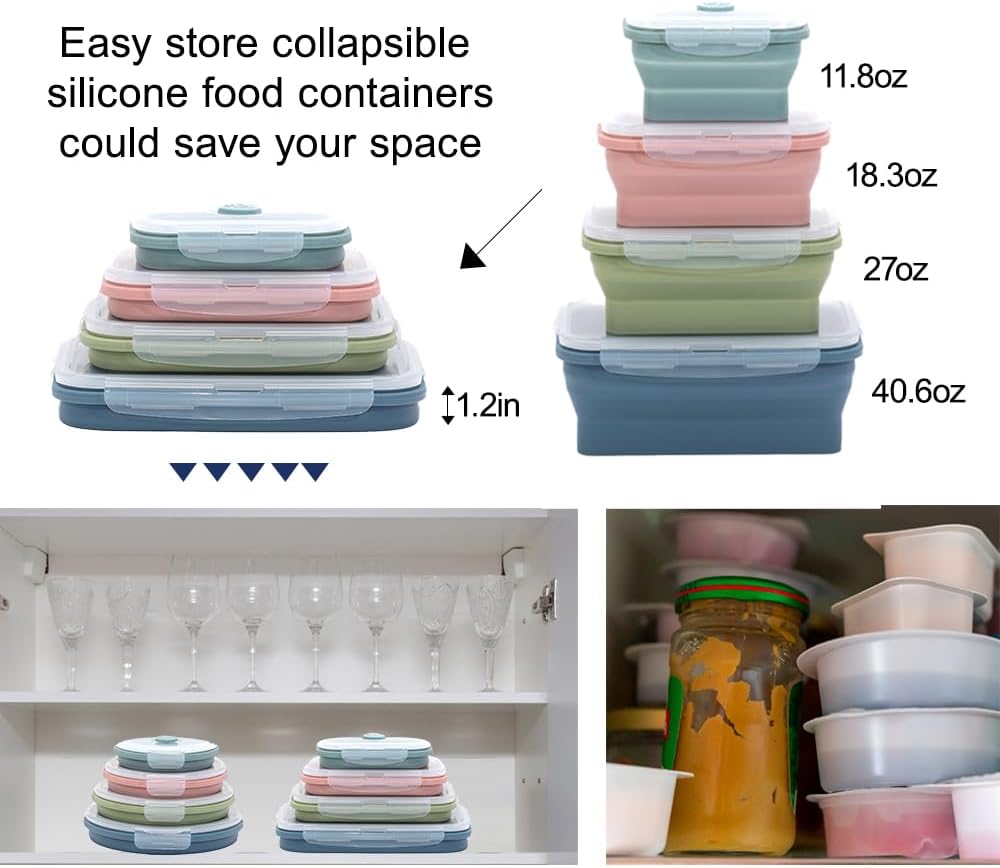Collapsible Silicone Food Stor - Food Storage Jar Set บทวิจารณ์และราคา
