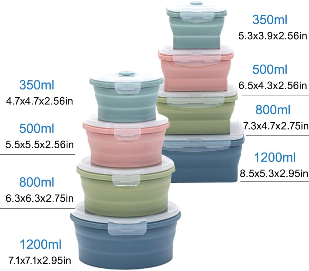 Collapsible Silicone Food Stor - Food Storage Jar Set บทวิจารณ์และราคา