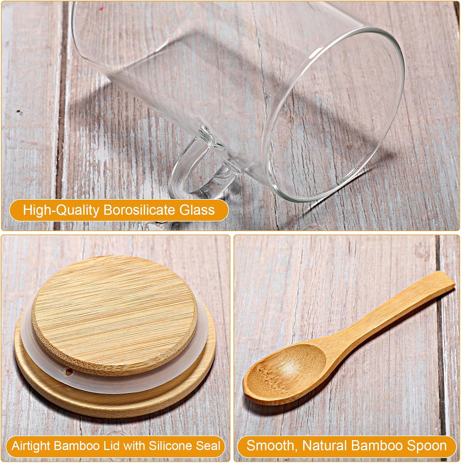 10 Pack Glass Jars with Bamboo - Food Storage Containers บทวิจารณ์และราคา
