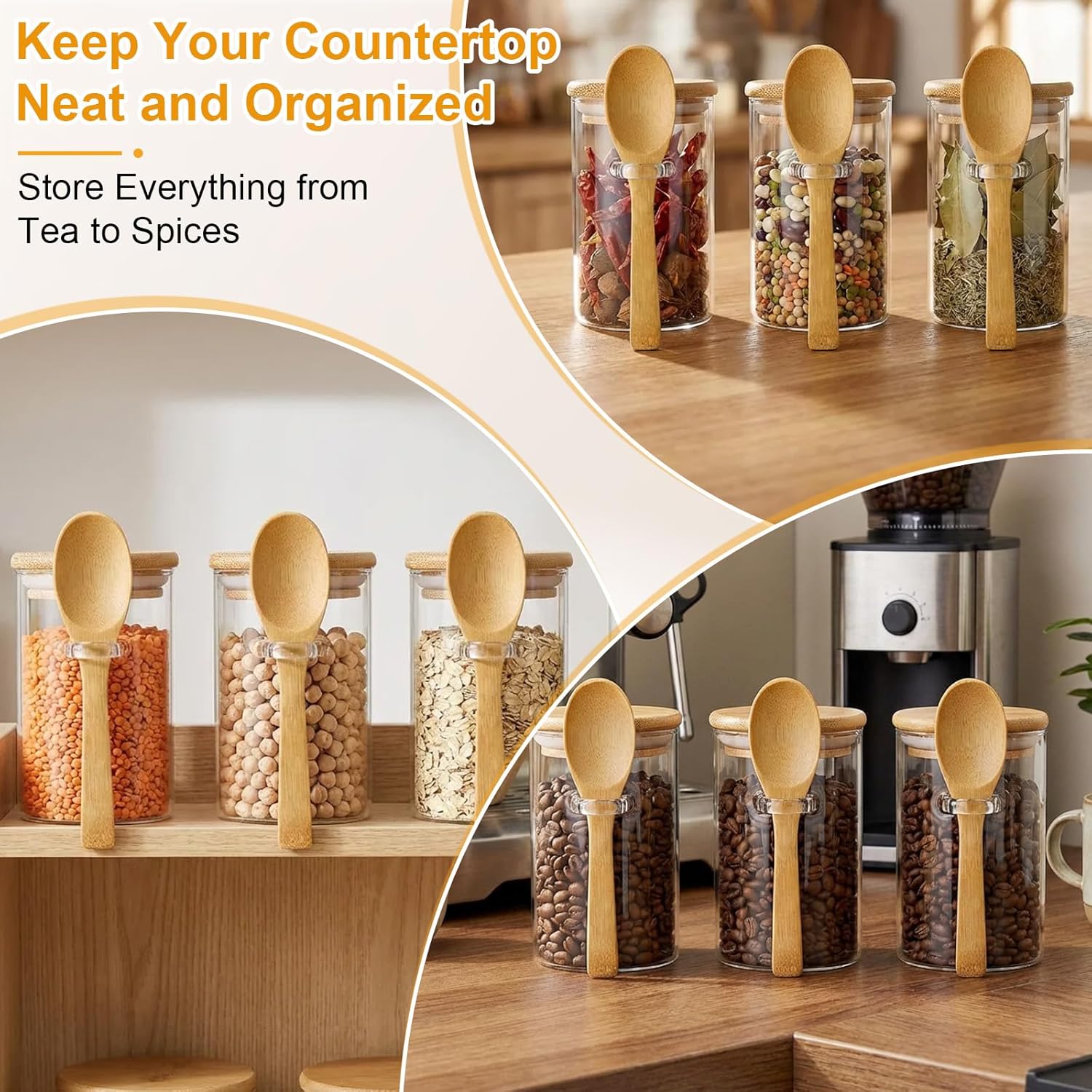 10 Pack Glass Jars with Bamboo - Food Storage Containers บทวิจารณ์และราคา