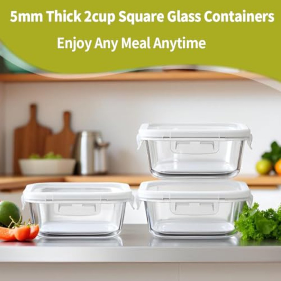 16oz Square Glass Food Storage - Food Storage Plastic Containers With Lids บทวิจารณ์และราคา